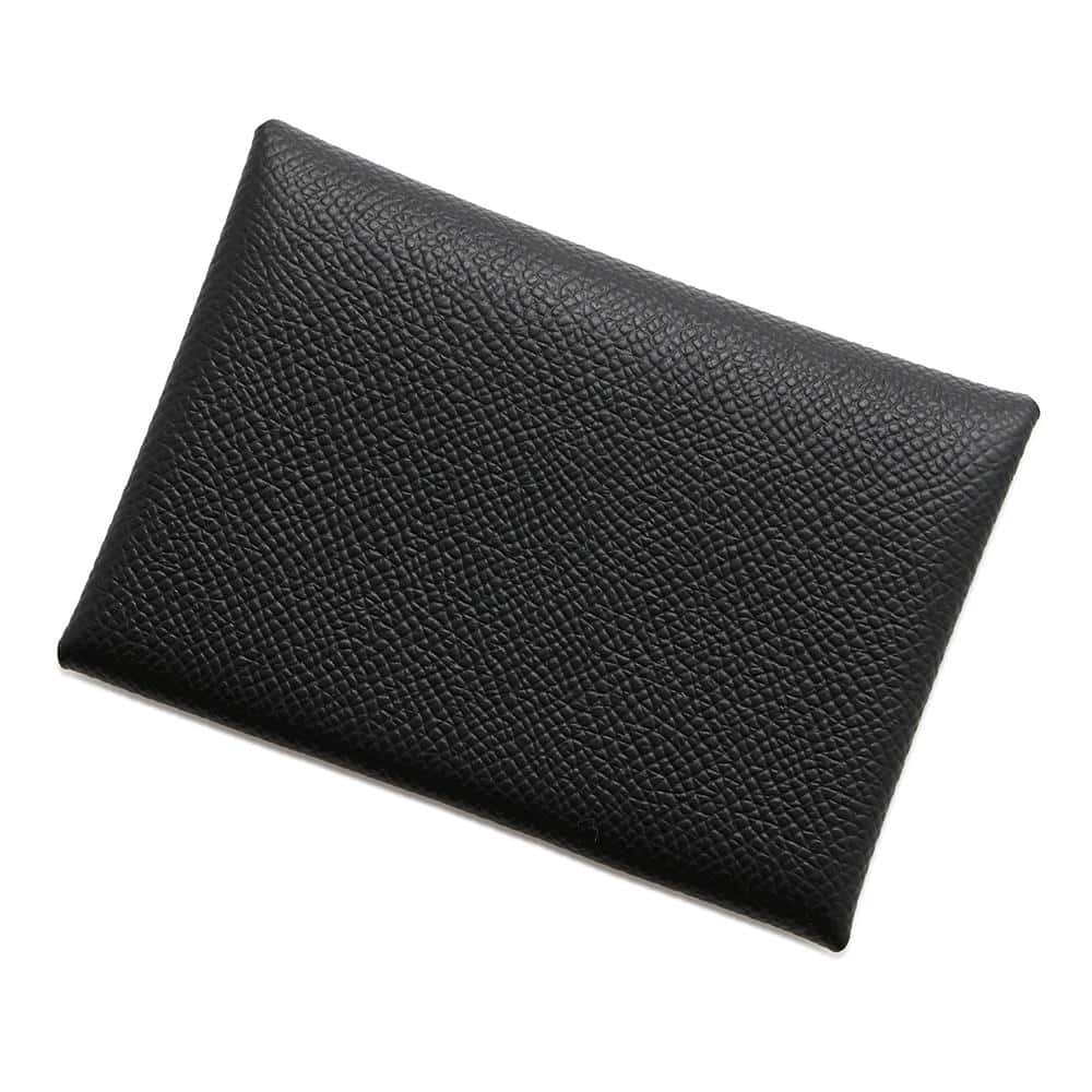 Hermes Calvi Duo Epson Coin Case Black